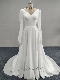  23008 V Neckline Plain Chiffon Fabric Wedding Dress with A-Line Skirt Dress Evening Dress with Directly Supplied by Manufacturer Bridal