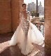 Beach Wedding Dresses Long Sleeves V-Neck Lace Bridal Wedding Gowns H211