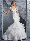  V-Neckline Bridal Gown Mermaid Lace Organza Wedding Dress S8224