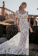 Wholesale Long Train Short Sleeve Lace Mermaid Wedding Dress