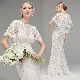 Lace Wedding Dress Cap Sleeves Sheath Boho Beach Bridal Wedding Gown L2152