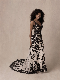  Sleeveless V Neck Open Back Long Train Lace Black Wedding Dress