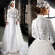  Muslim Bridal Gown Mermaid Lace Satin Wedding Dress Wd63