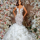 Cap Sleeves Bridal Gowns Beaded Cascading Ruffles Wedding Dresses Lb22920