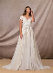 Cap Sleeves Bridal Gowns Lace Tulle Beach Wedding Dresses Z82017