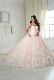 Princess Wedding Ball Gown Pink Ivory Lace Applique Quinceanera Dresses Z5074
