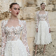  Long Sleeves Bridal Gown Short Knee Length Custom A-Line Lace Wedding Dress H17231