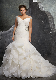 Cap Sleeves Bridal Dress Pleated Organza Mermaid Wedding Gown Lb3237