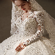  Yc23 Bridal Wedding Dress Senior Long Sleeve Dress Palace Retro Wedding Dresses