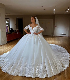  1/2 Sleeves Bridal Ball Gown Lace Beaded Custom Arabic Wedding Dress SA20178