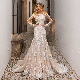  Long Sleeves Bridal Gowns Illusion Lace Tulle Wedding Dresses Champagne Lb28127