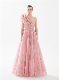 Ravishing One-Shoulder Neckline A-Line Pleated Pink Wedding Dresses
