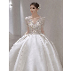  Yc505 Winter New Slim Long Sleeve Satin Retro Bridal Wedding Dress