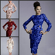  Blue Red Pink Cocktail Dress Mother of The Bride Dress Crew 3/4 Long Sleeves Short Evening Dress Y1782