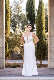  Sleeveless Sheath Long Train Beaded Lace Bridal Wedding Dress