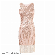  Party Wear Women Sleeveless Bodycon Girls′ Dress Summer Fringe Tassel Dress