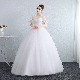  Bridal Dress Sequined Lace Fluffy Wedding Dress A-Line Bride Gowns Simple Wedding Dress