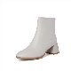  Classic Comfort Block Low Heel Soft Geunine Leather Seasonal Office Daily Wear Lady Short Boots Warm Ankle Boots Sexy Booties