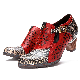  Chunky Heel Casual Shoes with Zipper Lady Leather Dress Shoes