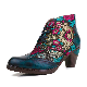 Women′ S Bohemian Retro Boots Handmade Leather Embroidered Pattern Boots