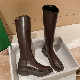 Elegant Low Heel Soft Leather Knee High Women Boots