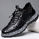  Hot Sale Black PU Leather Sneakers Comfort Casual Shoes for Men