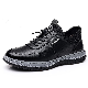 Black PU Leather Men Flat Daily Casual Shoes Footwear manufacturer