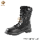 Black Fabric and Leather Combat Military Style Boots (WCB011)