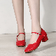  Ladies Soft Leather Dance Shoes New Outdoor Soft Sole Red Heel Dance Shoes for Women