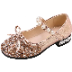  Girl Princess Shoes New Rhinestone Bow Soft Sole Non-Slip Dance Pumps Dress Shoes for Children