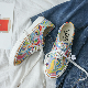  Spring New Canvas Shoes Male Korean Version of Rainbow Graffiti Couple Board Shoes Tide Take Ins Street Shot Low Help Cloth Shoes