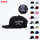  Black Blank Plain Custom Flat Peak Brim Hip Hop Sports Snapback Baseball Cap
