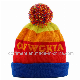 Popular Jacquard Striped Acrylic Sport Cuff POM Beanie (TMK0179) manufacturer