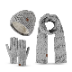 Wool Warm Custom High Quality Knitted Beanie Hat Scarf Glove Set