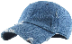 Vintage Washed Distressed Cotton Dad Hat Adjustable Solid Blank Unisex Style Blue Washed Cotton Baseball Cap