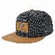 Wholesale Adjustable Cotton & Denim Sun Protection Leather Patch Snapback Cap Designer Cap