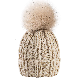 Womens Cable Beanie Winter Warm Chunky Soft Hats Knit Faux Fur POM POM Hat Wholesale Designer Beanie Knit Hat