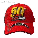  Red Stuctured 3D Embroidered Flat Embroidered Sport Hats Baseball Hats