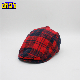  Yarn Diyed Check Cotton Peaked Cap Flat Cap Factory OEM