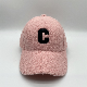  Fashion Winter Warm Solid Color Pink Embroidery Sherpa Fleece Hat Women Baseball Hats