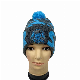  POM POM Jacquard Custom Embroidery Knitted Beanie Hat