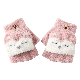  Winter Warm Thicken Fashion Soft Cartoon Cute Writing Custom Gloves