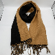  Fashion Wholesale Plain Winter Double Sided Twill Brushed Scarf Woven Cashmere Long Scarf with Tassel Shawl