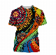  Hot Sale Custom Logo 100% Polyester Colorful Sublimation T Shirt Australian Aboriginal Print