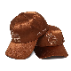  Nice and Comfortable Brown 6-Panel Baseball Cap Made of Crystal Satin