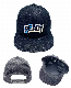  Black Melange Polyester Jersey Laser Logo Kids Snapback Cap