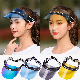  Customize Wholesale Plain Colorful Anti UV Holographic Brim Summer Sun Hat Beach Sunshade Adjustable Outdoor Travel Protection Transparent Plastic PVC Visor Cap