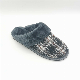 Tweed Fabric and Faux Fur Lining House Home Slippers