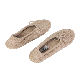 100% Cashmere Cable Knitted Bed Slippers with Leather Sole
