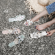  2020 Summer New Small Fragrant Rhinestone H Slippers Flat Bottom Straw Weave Hemp Bottom Fisherman Fashion Slipper Lady Shoes with Large Size